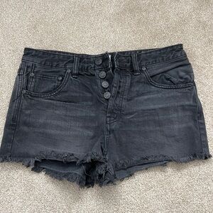 Free People Black Denim Shorts